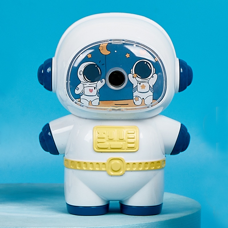 Kartun Astronot Handheld Manual Pensil Sharpeners Kawaii Lucu Perlengkapan Sekolah Alat Tulis Pengasah Mekanik Untuk Hadiah Anak