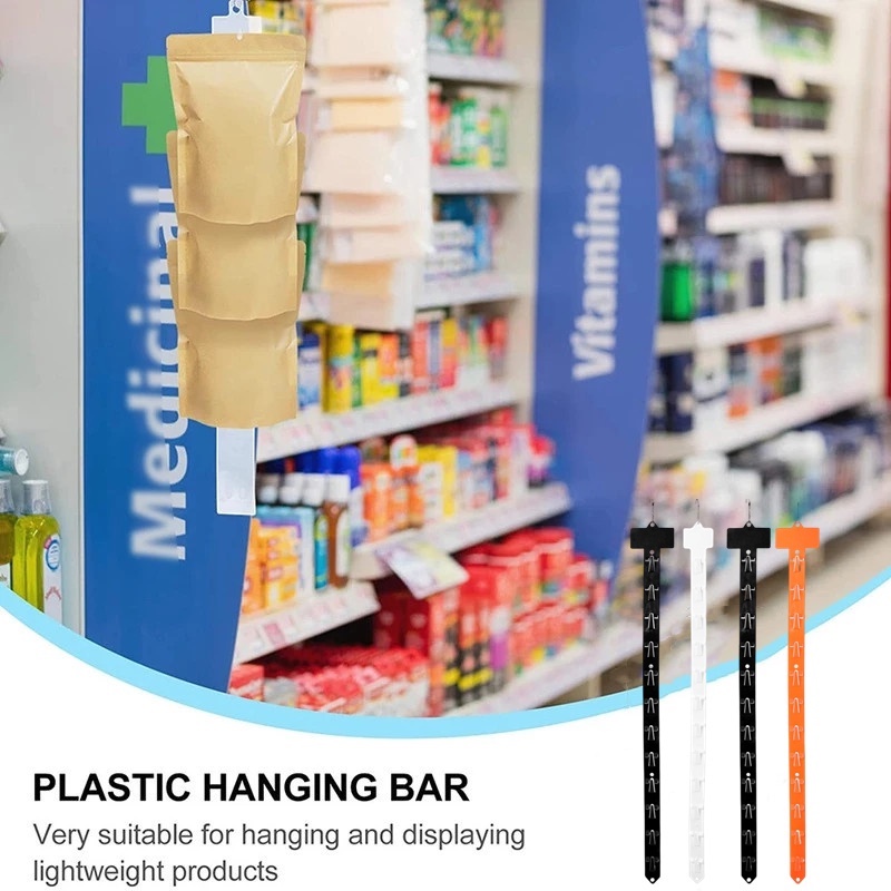 1pc Strip Display Makanan Ringan Promosi Komoditi Supermarket Mall Plastik Dengan Kait