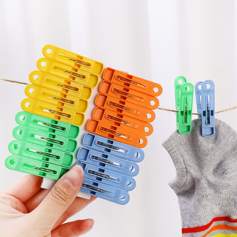 20pcs Pin Baju Laundry Anti Angin/Rak Gantungan Plastik/Klip Dekorasi Kerajinan Kertas