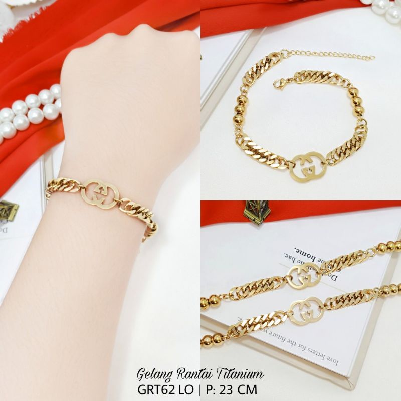 Gelang Titanium Wanita / Gelang Rantai Titanium GRT62-75 LO