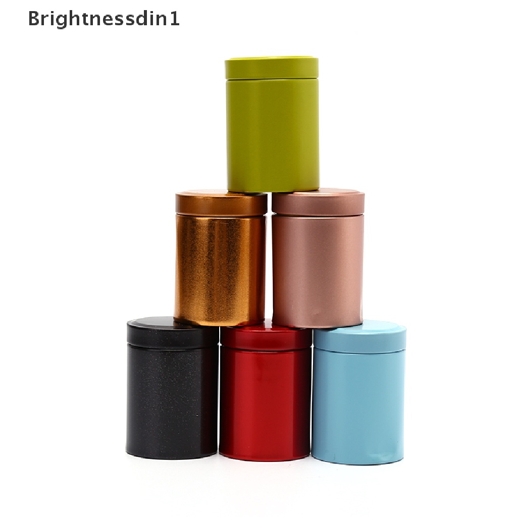 [Brightnessdin1] Tempat Penyimpanan Aluminium Kaleng Kopi Teh Daun Wadah Portable Organizer Butik