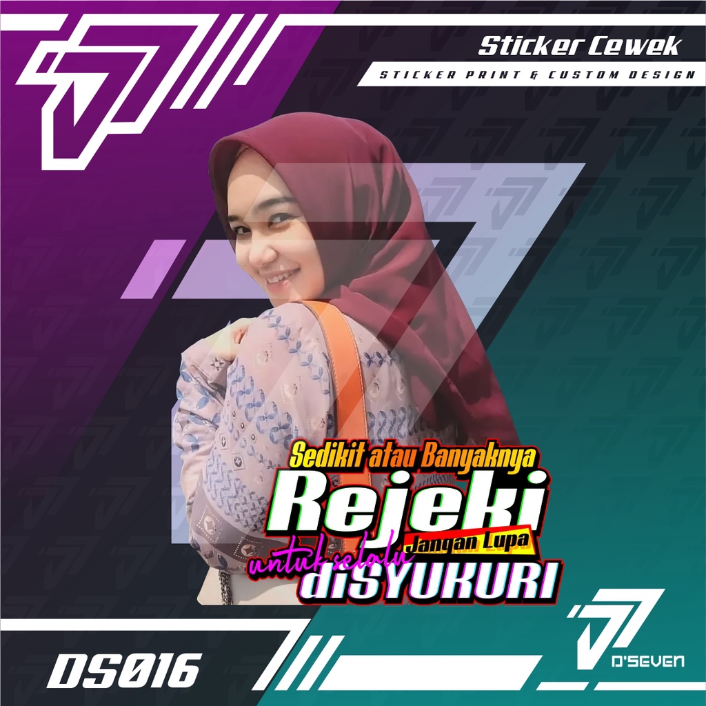 Stiker Foto Cewek Cantik Hijab Vector Custom Bisa Request Foto & Kata-kata - Stiker Mobil / Motor / 