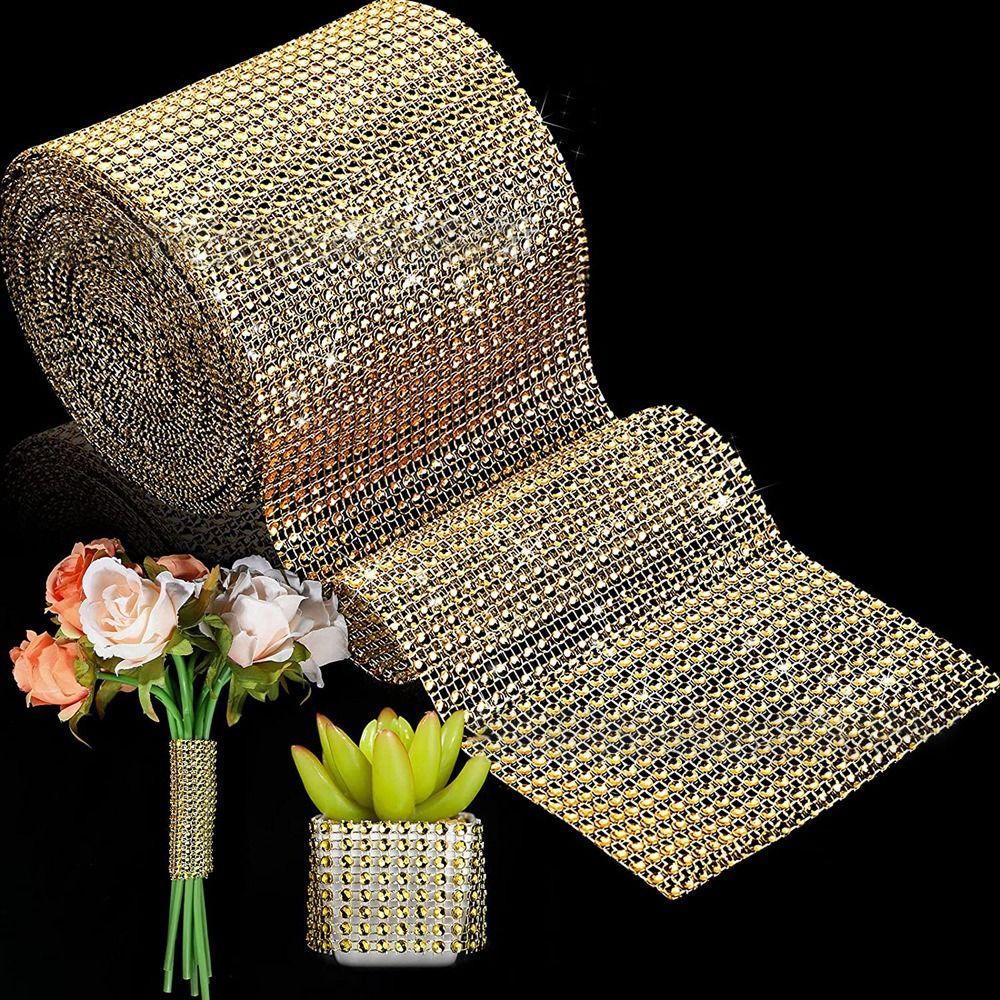 Agustinina Diamond Mesh Roll Cantik2023Mbungkuk Kilau Imitasi Berlian Imitasi Bungkus Kue Pita