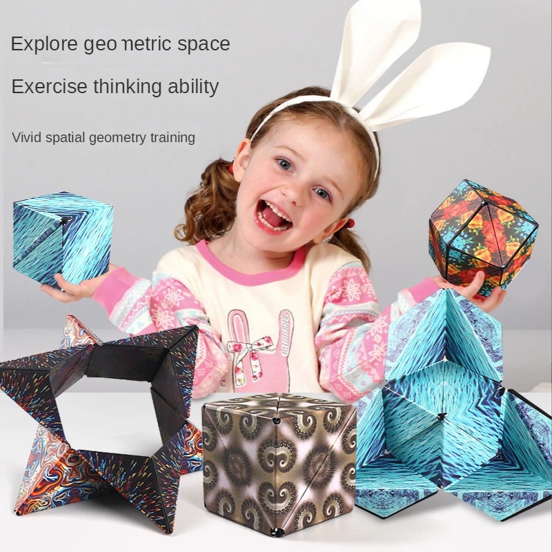 Magic Cube Magnetic Mainan Rubic Cube Anti Stress 3D Hand Flip Puzzle Toys Mainan Edukasi Rubik Cube Magnetic Cube Kreatif Kubus Magnet Souvenir Kado Anak