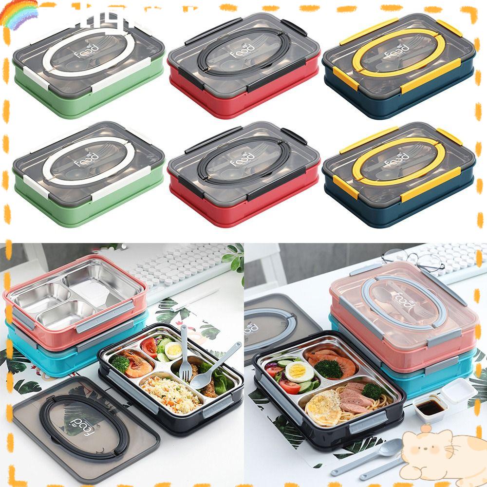 Solighter Lunch Box Microwavable Anti Bocor Untuk Pelajar Pekerja Kantor Anak Dengan Sendok Dengan Pegangan