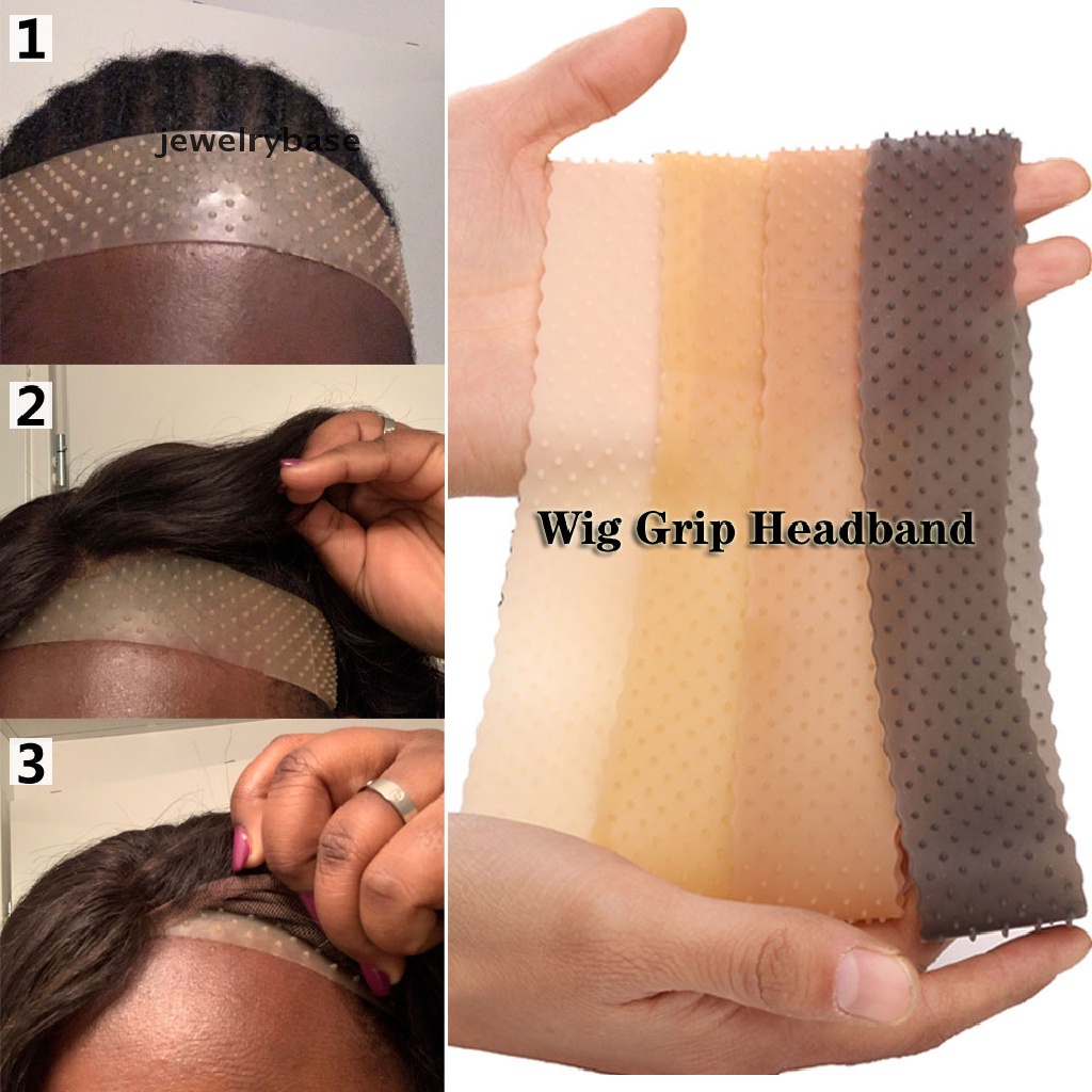 [jewelrybase] Non Slip Wig Grip Headband Transparan Silikon Wig Band Wig Aman Wig Gripper Butik