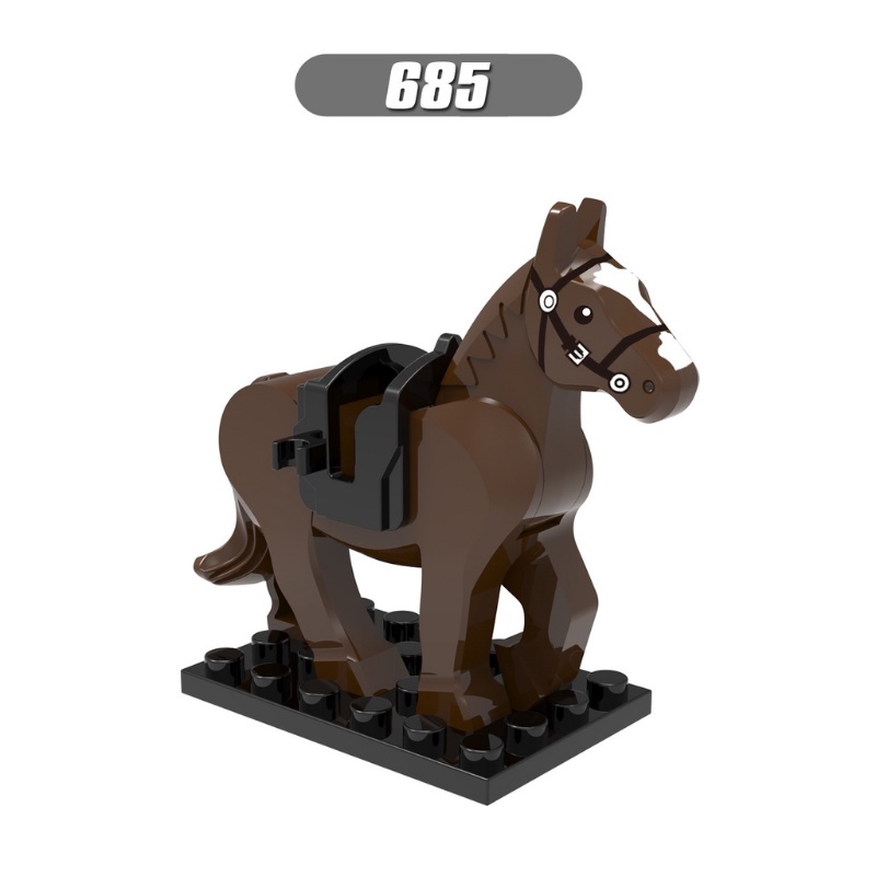 Three Kingdoms War Horse Kuda Perang Kuno Mini Figure Hewan Boneka Puzzle Rakitan Mainan Blok Bangunan