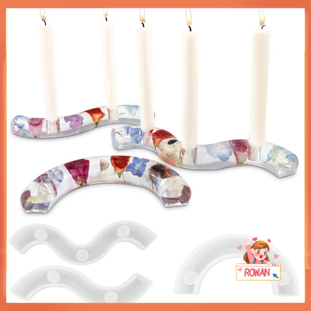 R-flower Candle Holder Cetakan Silikon Dekorasi Desktop Membuat Alat DIY Epoxy Resin Mold