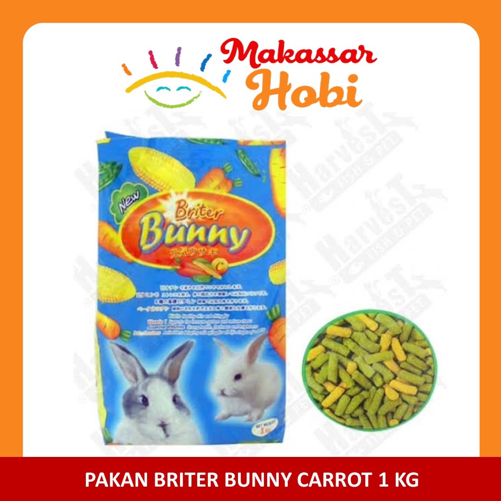 Briter Bunny Carrot 1kg 1 kg Pakan Pelet Makanan Kelinci Rabbit Food