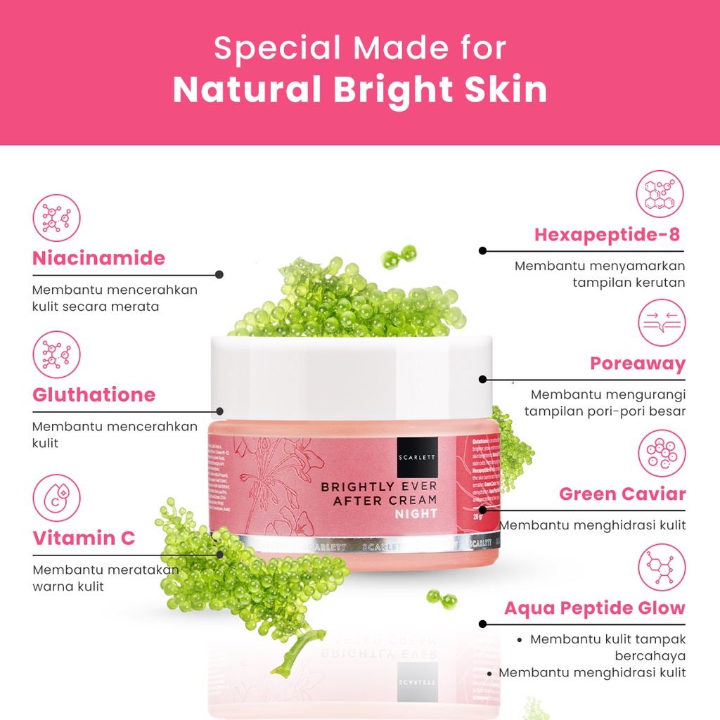 SCARLETT brightly ever after day cream night cream krim pink 20gr