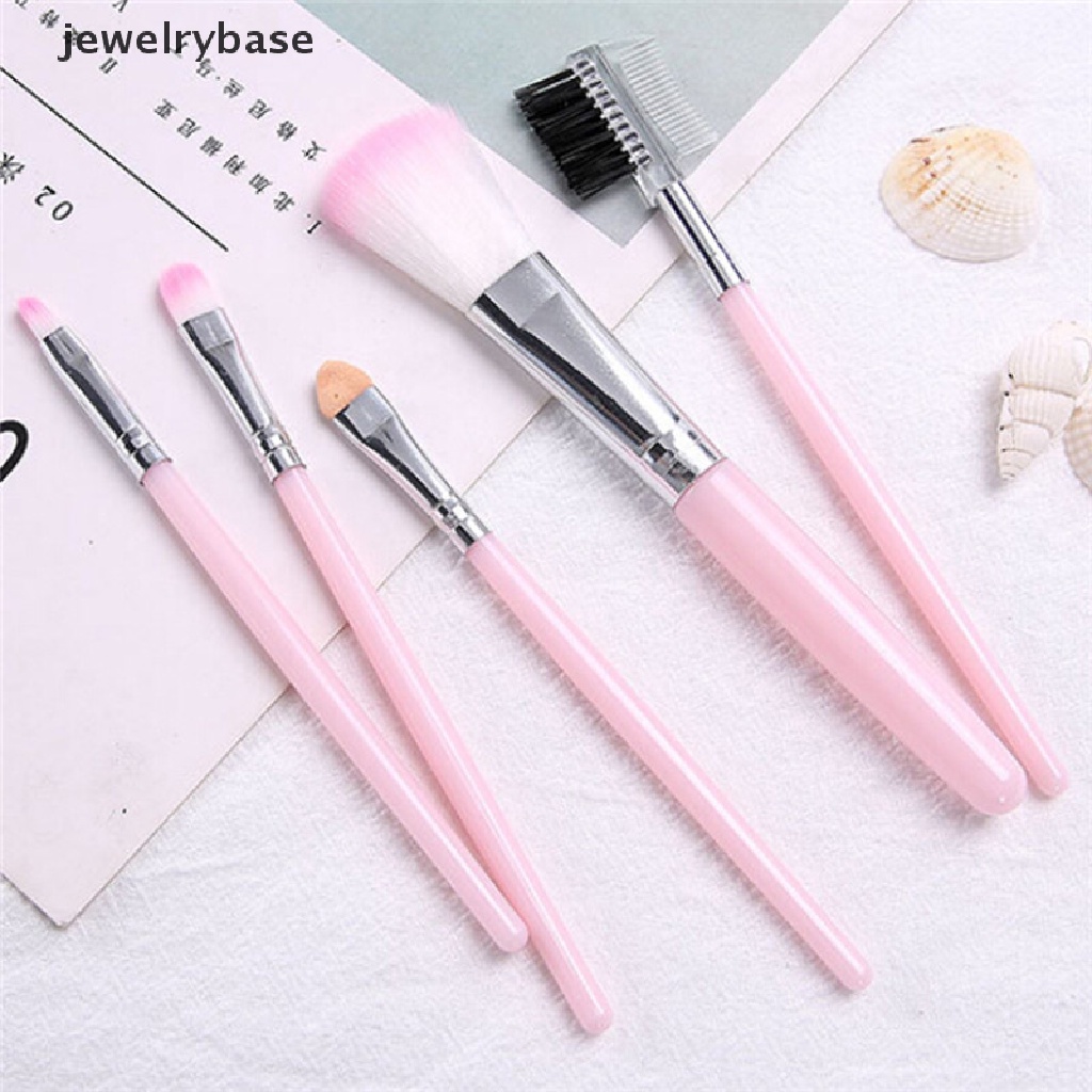[jewelrybase] 5 Pcs Wanita Kuas Makeup Eye Shadows Lips Brushes Kosmetik Alat Set Kit Butik