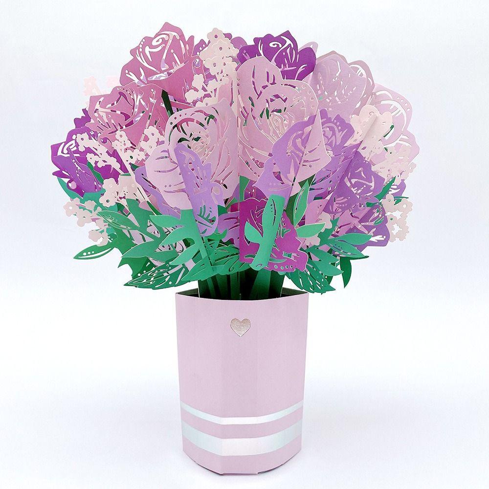 Pineapple Pop Up Bouquet Wedding Kartu 3D Bunga Matahari Mawar Selamat Hari Ibu