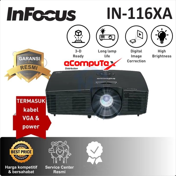 PROYEKTOR INFOCUS IN 116XA SVGA HDMI 3800 LUMENS / PROJECTOR IN116XA IN-116XA GARANSI RESMI