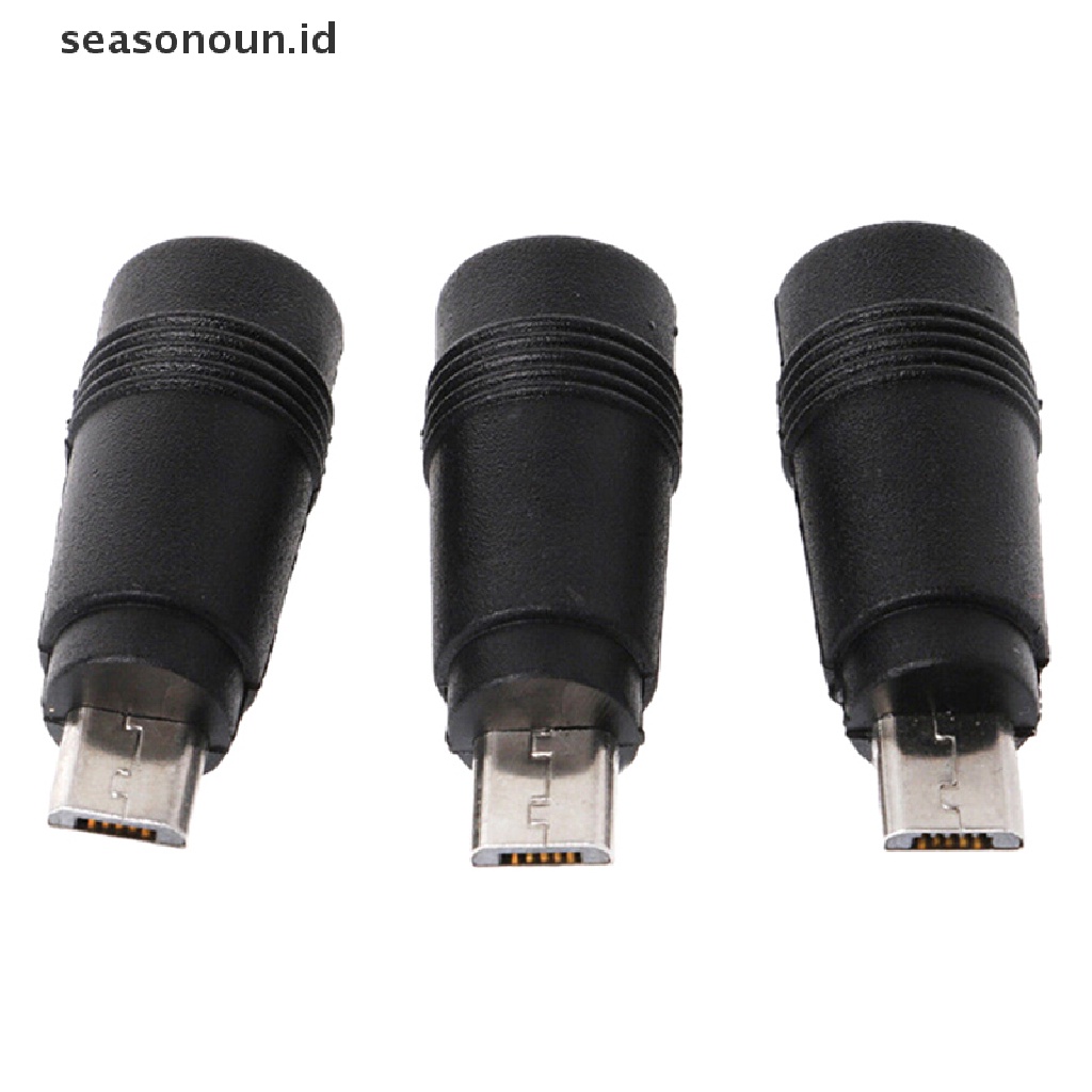 Seasonoun 2Pcs DC 5.5 * 2.1mm female jack plug Ke micro USB 5pin male power converter.