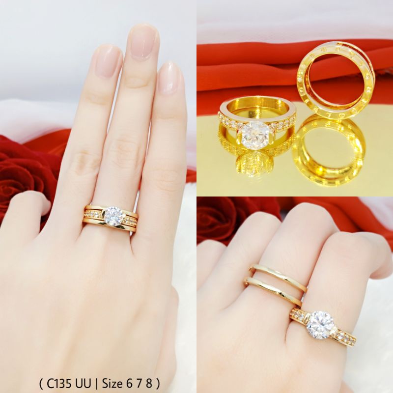 Cincin Xuping Wanita Permata C133-135 UU