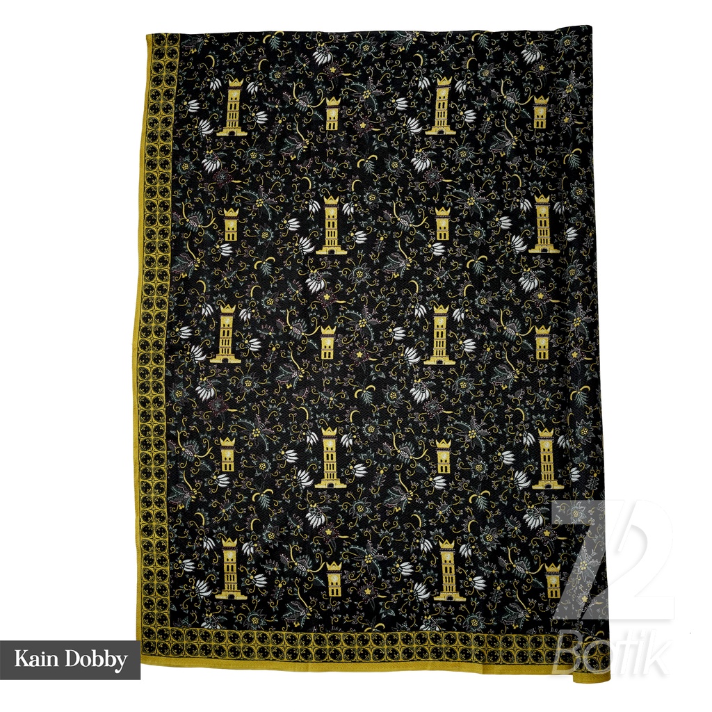 KAIN BATIK PREMIUM Dobby Motif Jam Warna Hitam Kuning 723275 Cap 72Jarik Jarit Samping Kebat Panjang Batik Dobby Modern Premium Bahan Seragam Batik Pernikahan Kantor Keluarga Murah Kamen Jadi Batik Bali Lembaran