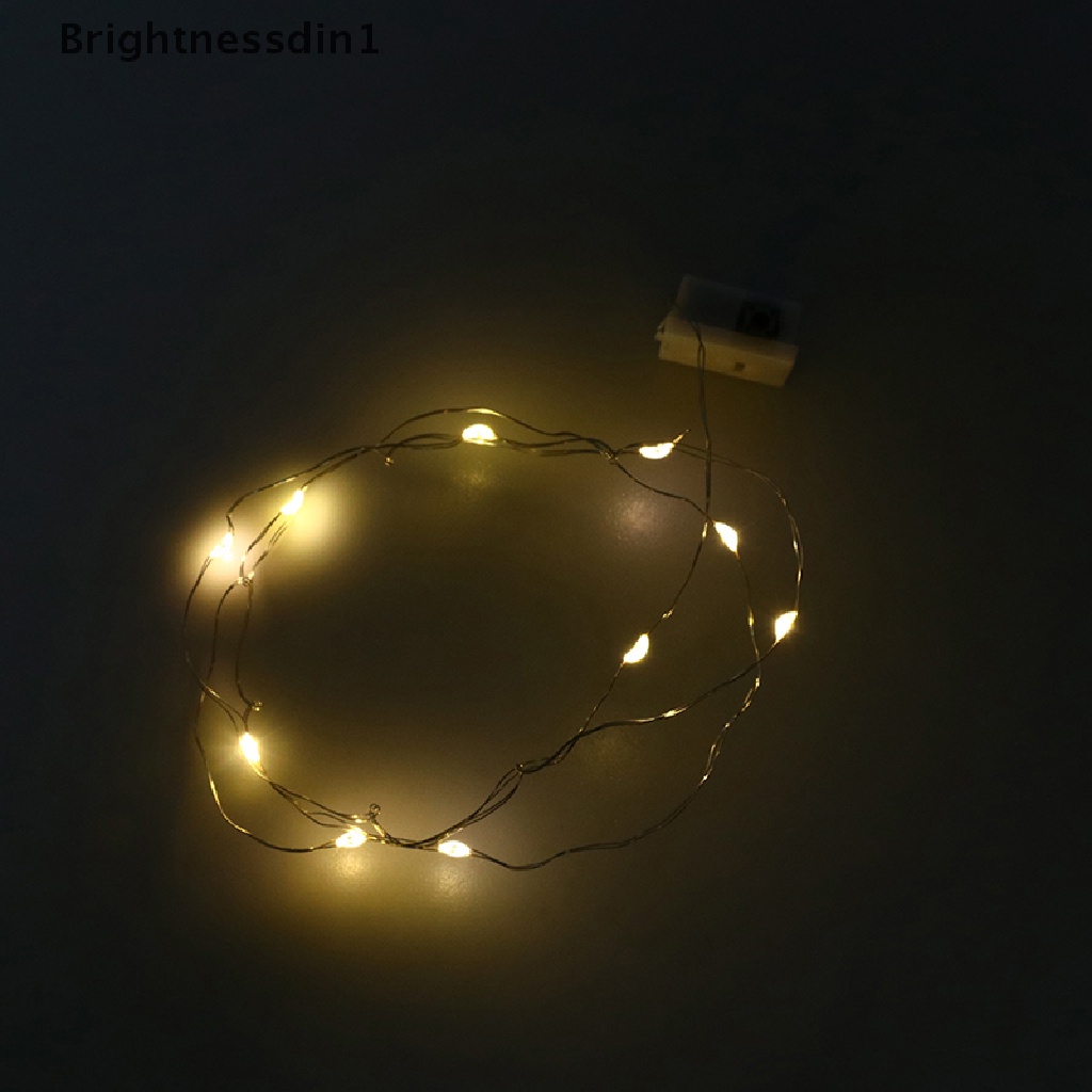 [Brightnessdin1] 1: 12rumah Boneka Miniatur Lampu String Led Dekorasi Aksesoris Pohon Natal Butik