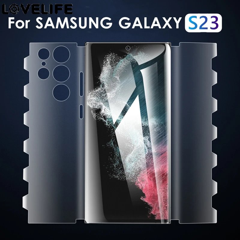 Bukan Kaca Samung S23Ultra S23Plus 5G Soft Film Ultra Hydrogel Depan Belakang Side Film360° Film Hydrogel Full Body Untuk Samsung Galaxy S23 Ultra Screen Protector