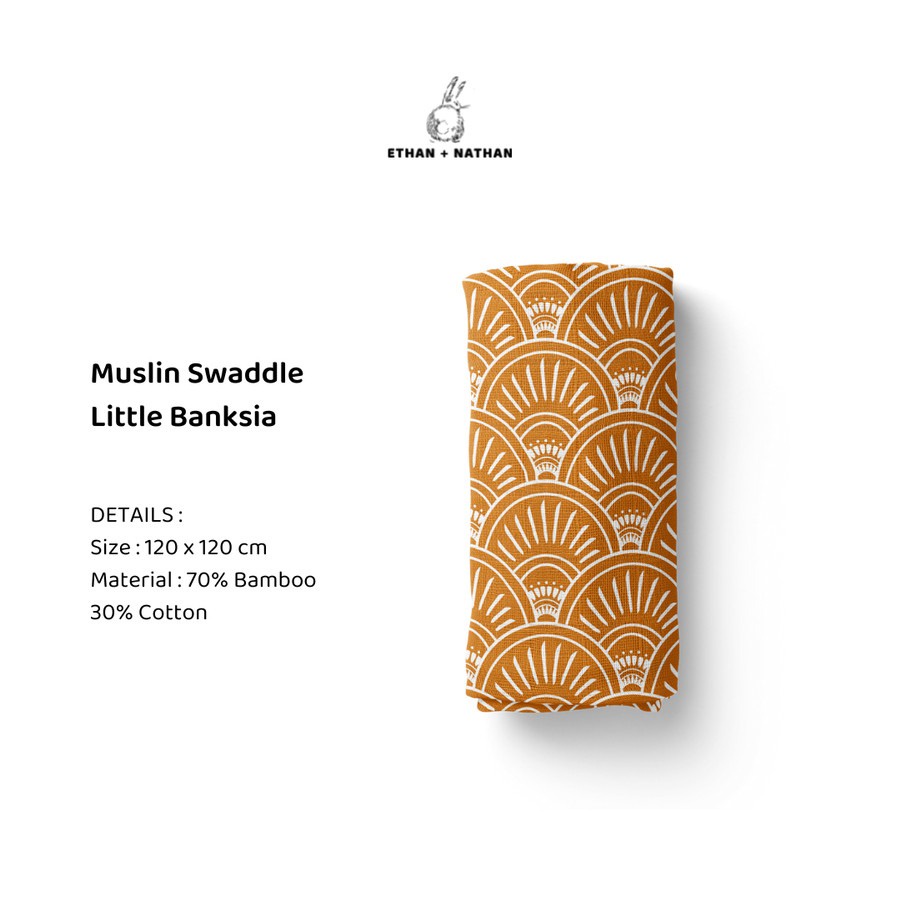 Ethan + Nathan - Baby Swaddle Blanket Pattern Little Banksia