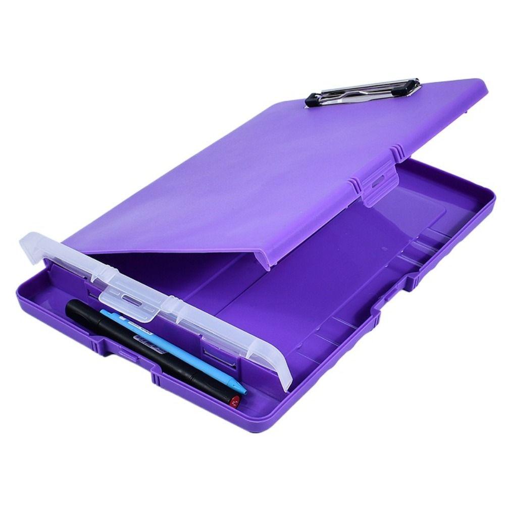 Lanfy Clipboard File Box Case Alat Tulis Sekolah File Organizer Tulisan Pad Dokumen Test Penyimpanan Kertas Clipboard