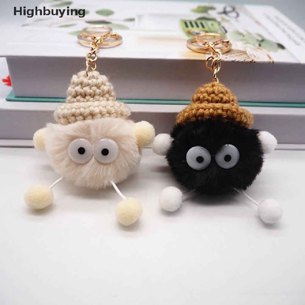 Hbid Anime Totoro Gantungan Kunci Mewah Llaveros Mujer Kelinci Palsu Bola Bulu Pompom Key Rings Wanita Gadis Tas Cars Key Buckle Perhiasan Hadiah Glory