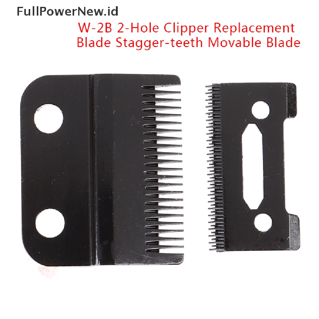 Power W-2B Pisau Clipper 2lubang Hitam Sekrup Pengganti Stagger-teeth Movable Blade ID