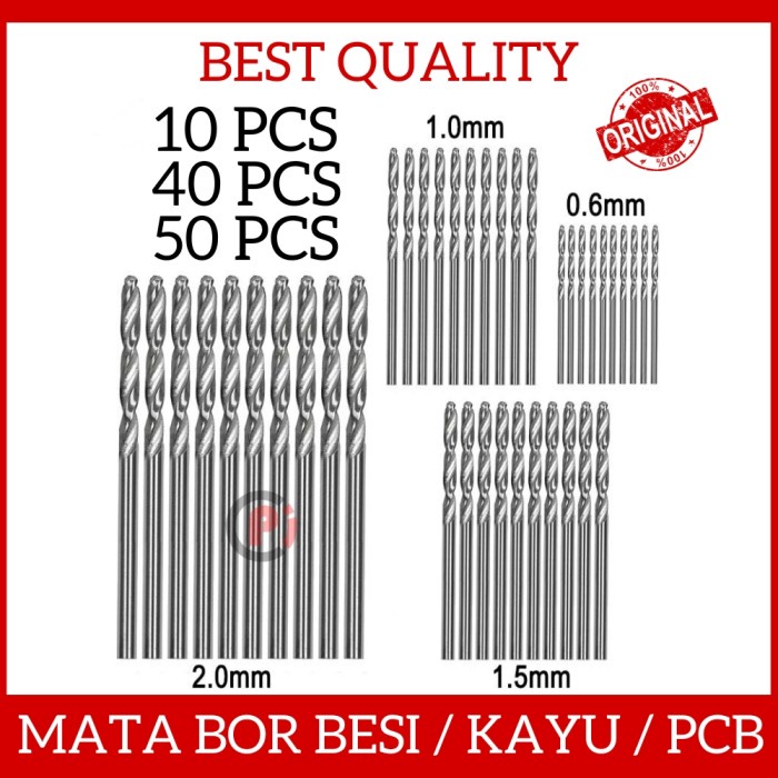 Mata Bor Mini PCB Besi Kayu Plastik HSS Twist Dril Bit 1 1.5 2 2.5 3mm