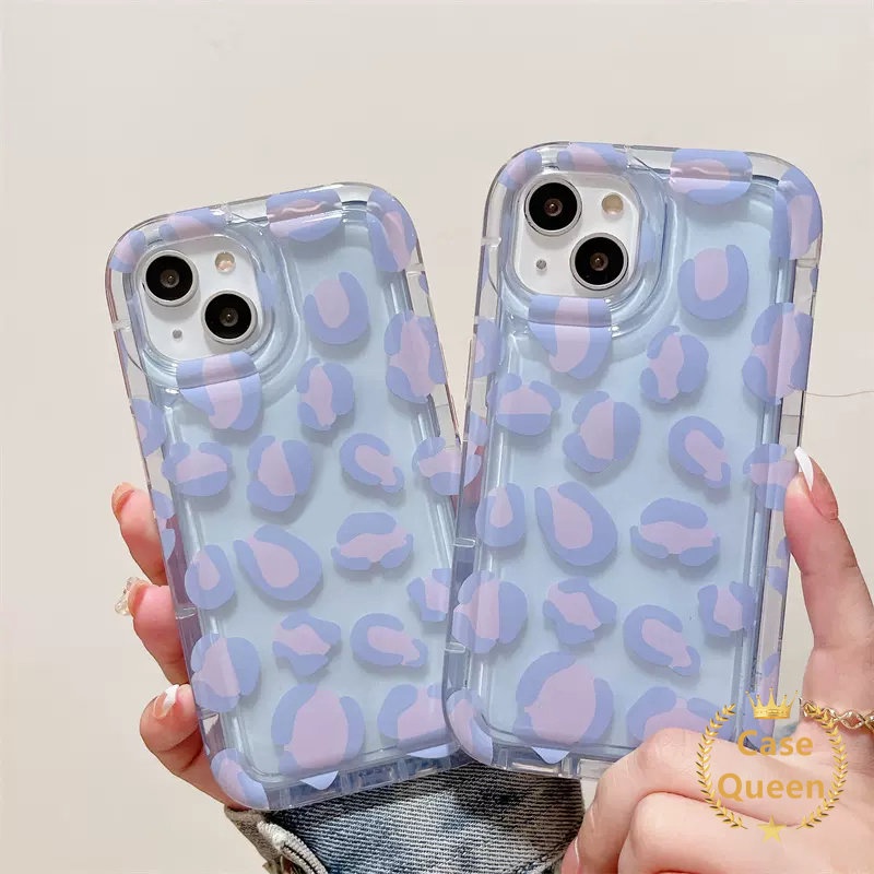 Shockproof Airbag Silicon Ins Fashion Ungu Leopard Print Casing Redmi Note 11s 9 11 10 10s Note10s Note11 Note9 Note10 Redmi 10A A1 10 9C NFC 9T 9A Casing TPU Lembut Transparan