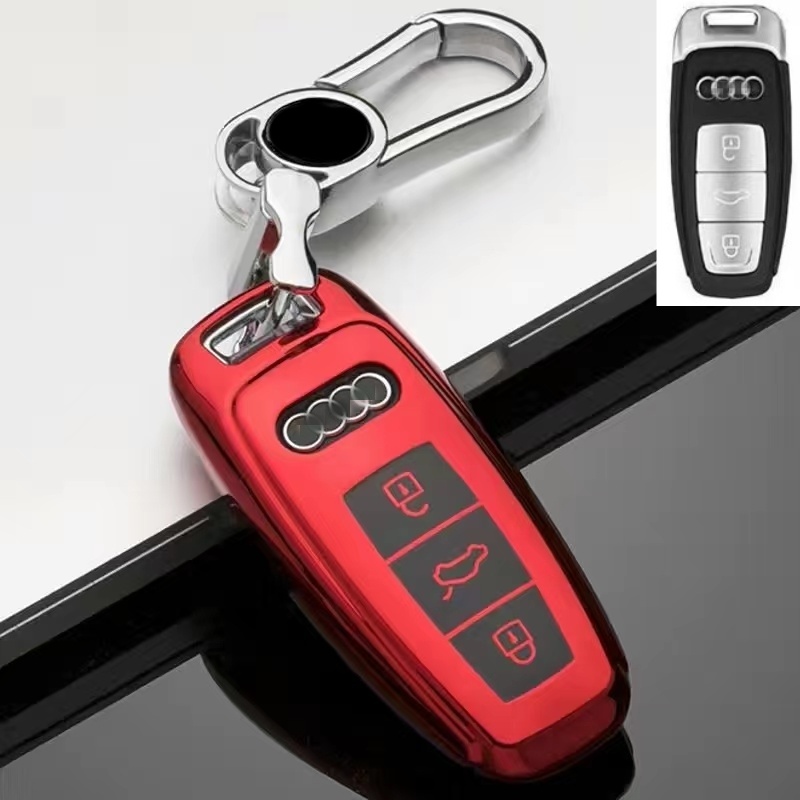 For Audi A4L key cover new Q5LA5Q2LQ3A3 car key case a6l buckle q7A7A8 protective shell