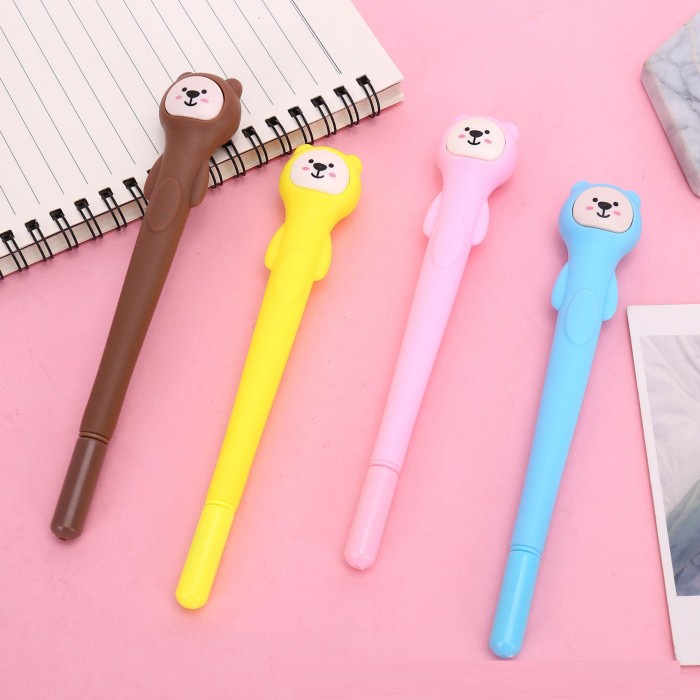 

1 LUSIN 12PCS PULPEN GEL BERUANG LUCU / PULPEN MOIF BERUANG - MIX