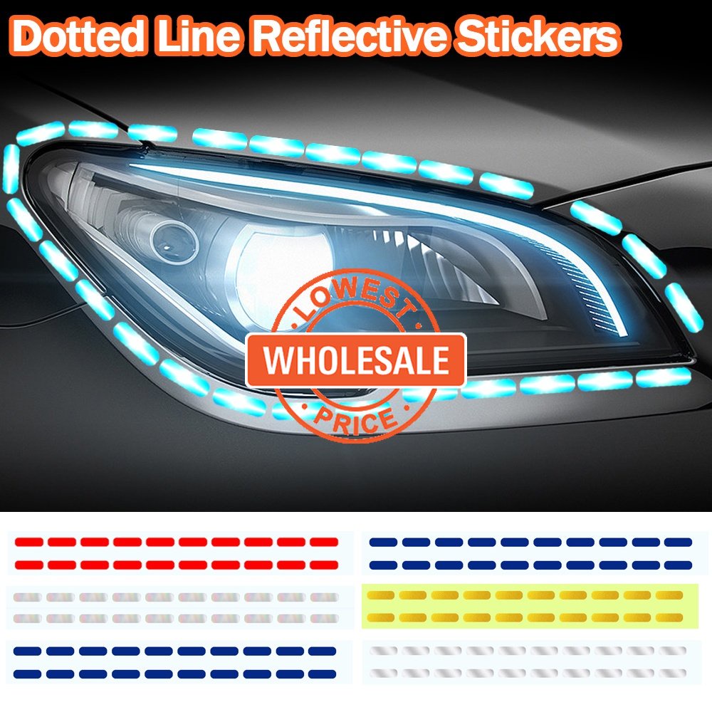 [Harga Grosir] DIY Dotted Line Reflektif Dekorasi Tape Reflektif Tinggi Peringatan Keamanan Tahan Air Strip Reflektif Mobil Car Dotted Line Reflektif Stiker