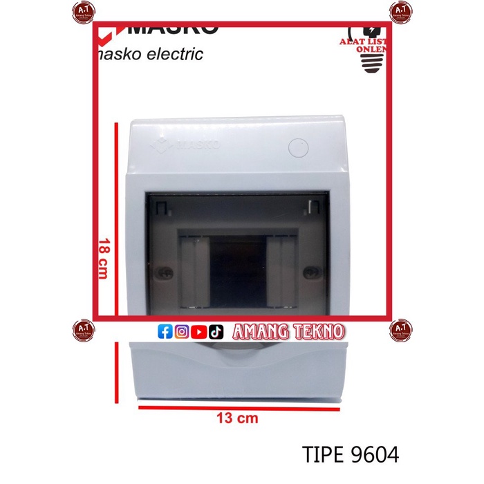 BOX MCB 4 GROUP MASKO 9804 / 9804L RUMAH MCB INBOW / IB / MASKO 2 - 4 GROUP