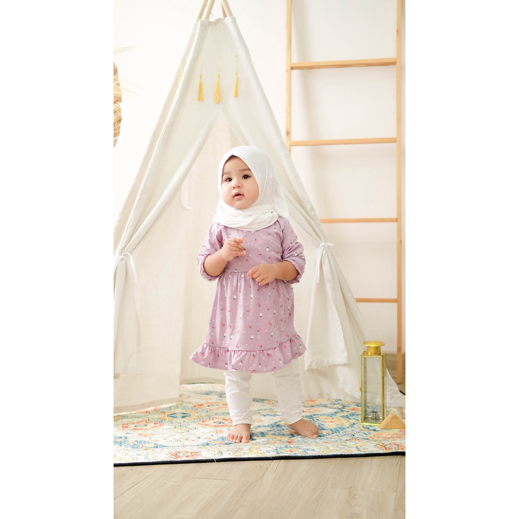 Nice Kids Raya Collection - Baby Flower Tunik (Tunik Gamis Bayi 0-12 Bulan)