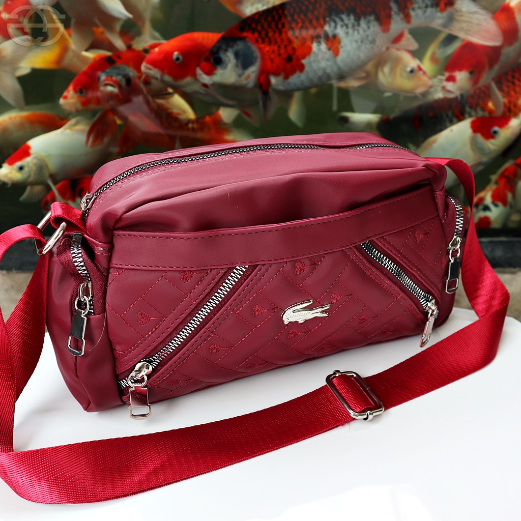 Slingbag 5 ruang Tas wanita selempang terbaru nilon super bordir elegan cewek 06-6834