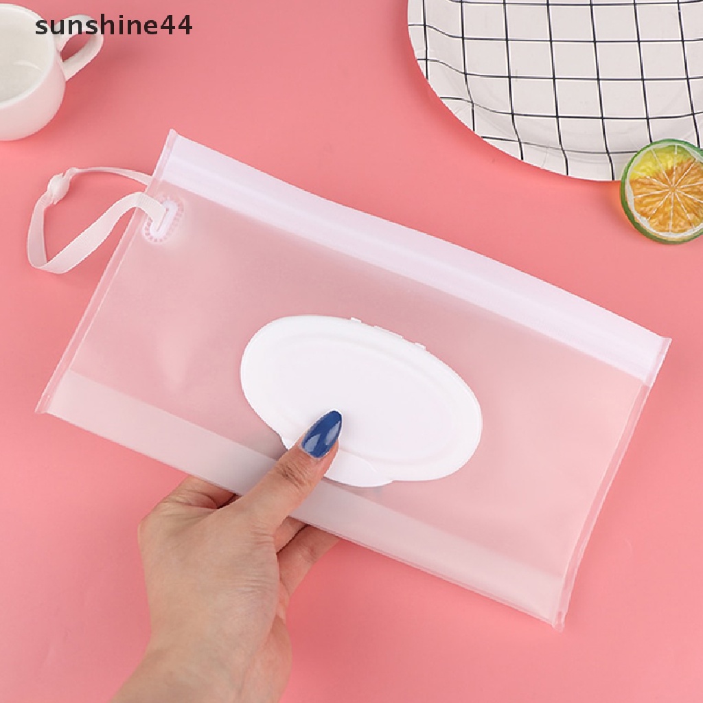 Sunshine Light Weight Portable Cartoon Baby Kids Wet Wipes Clutch Carrying Bag Wet Paper Tissue Container Dispenser Snap-strap Pouch ID