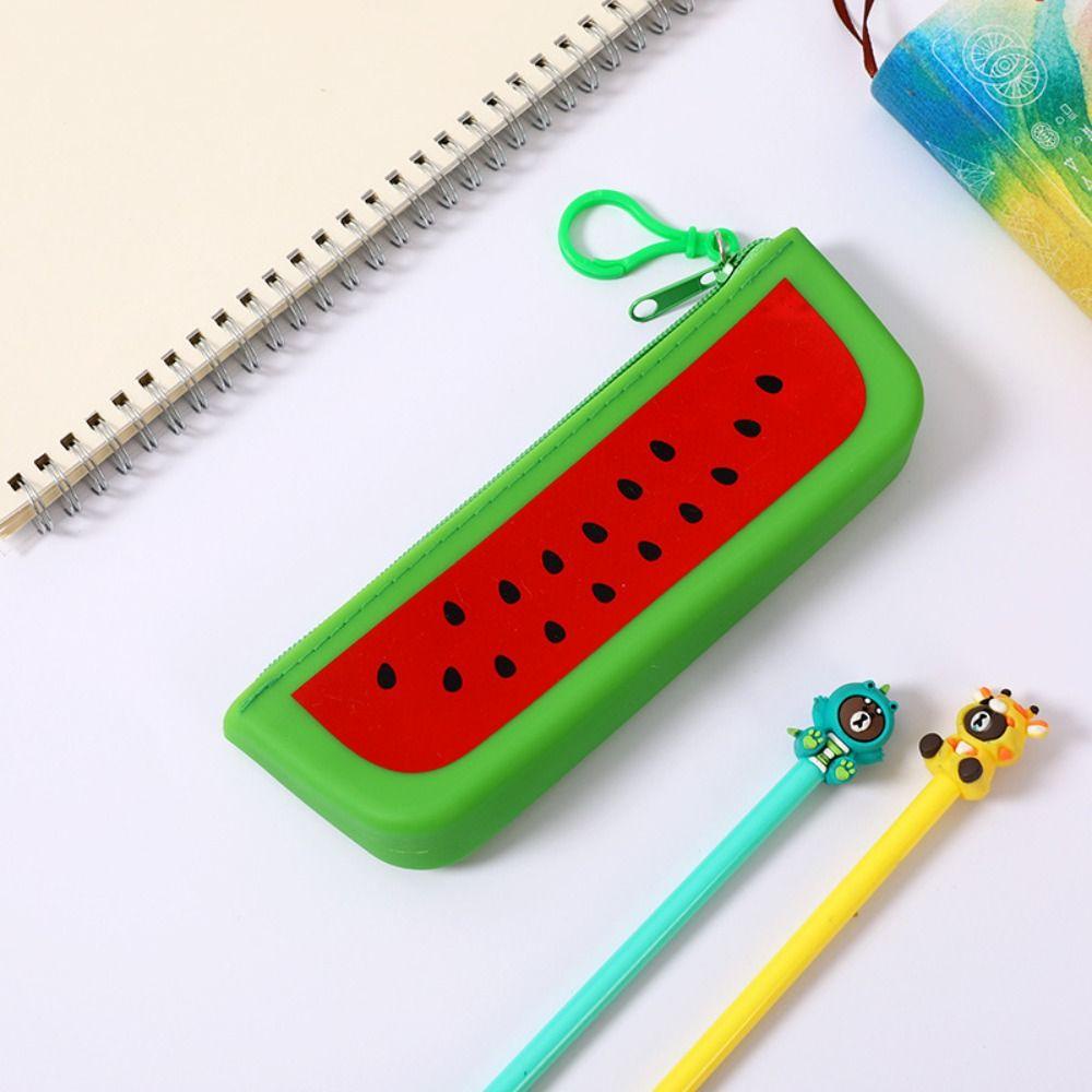 R-flower Silicone Pencil Case Portable Pemodelan Buah Kotak Penyimpanan Multi Fungsi