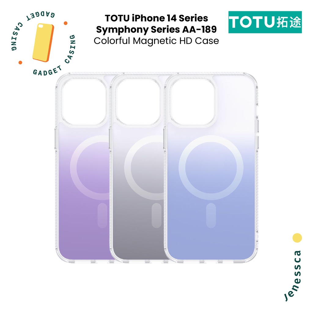 Casing iPhone 14 Pro/Max Magsafe Gradient Case Hybrid Case Rainbow TOTU