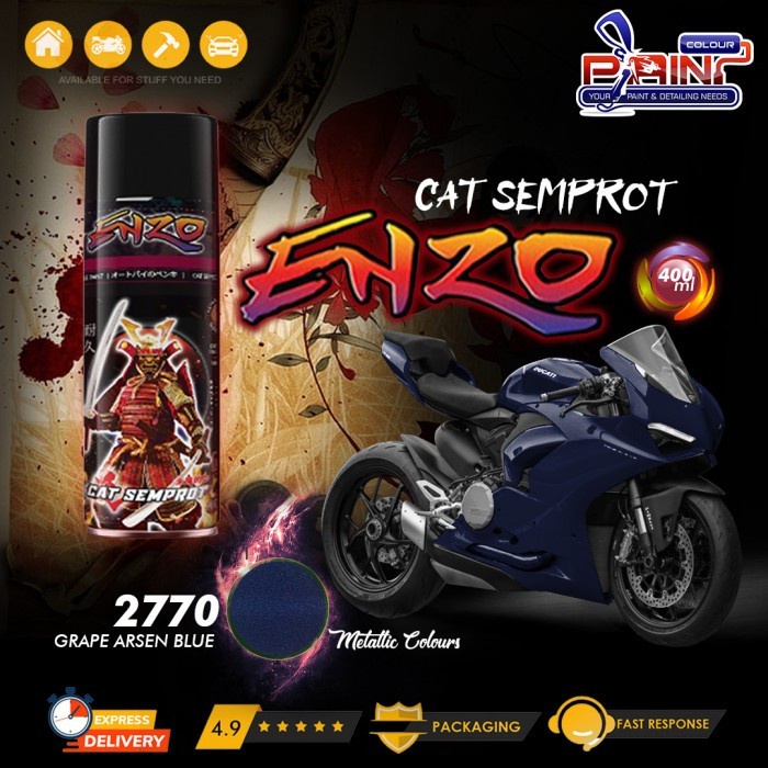 Cat Semprot ENZO 2770 GRAPE ARSEN BLUE - Bukan Samurai/Pylox Metallic