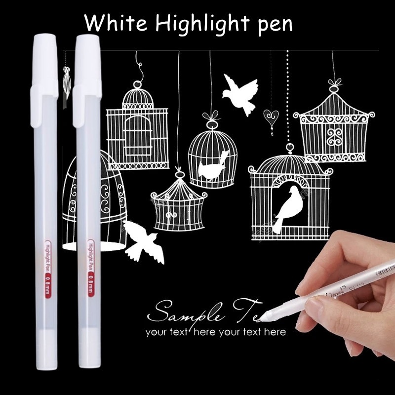 0.8mm Kreatif Tinta Putih Gel Pen Stabilo Cat Spidol Hand-painted Gel Pen Paint Coretan Pen Desain Komik Liner Halus Pena Siswa Menggambar Seni Tulis