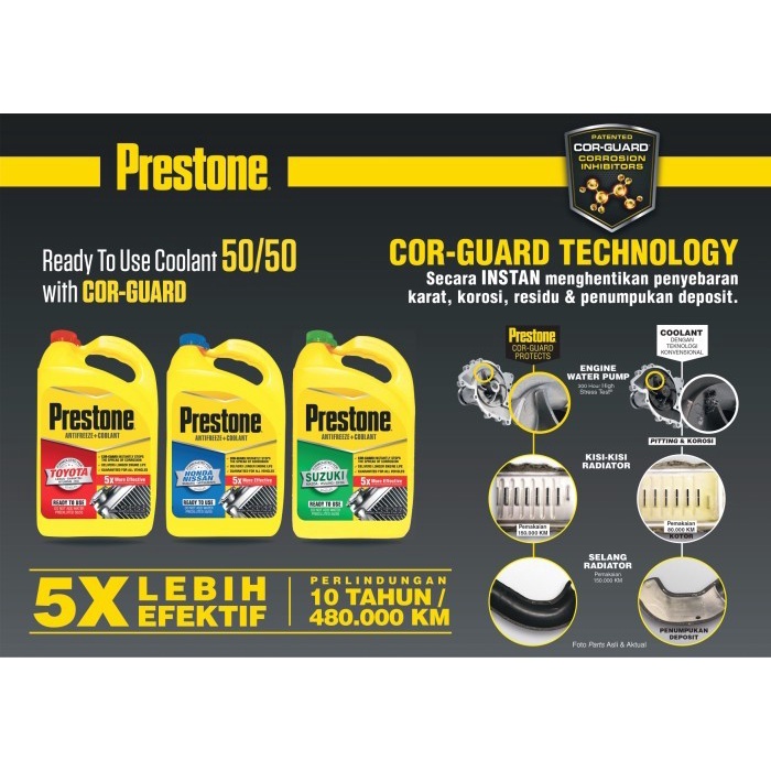 Prestone Asian Blue Coolant 50/50 Cor-Guard Ready To Use Air Radiator