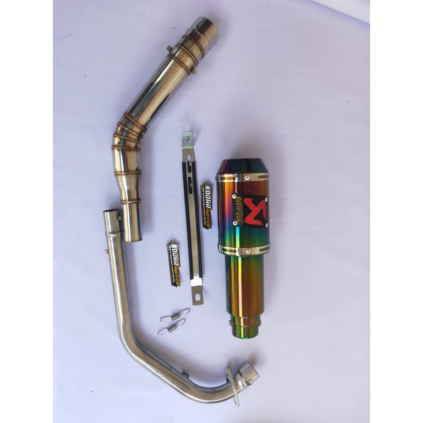 knalpot racing akrapovic lorenzo pelangi full system buat motor vario beat mio vega Jupiter supra Vi