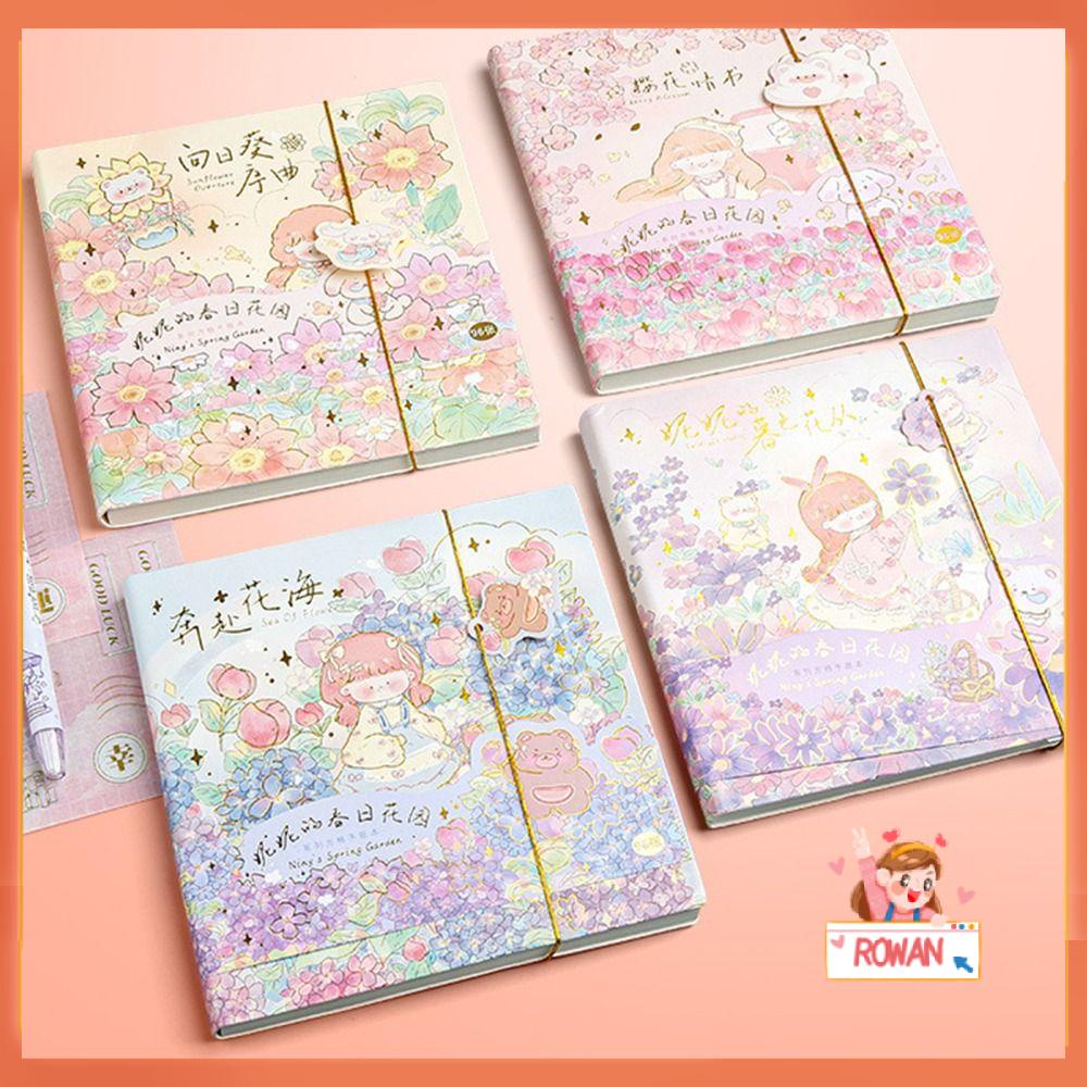 R-flower Notebook Hadiah Siswa Persegi Kreatif Buku Akun Tangan