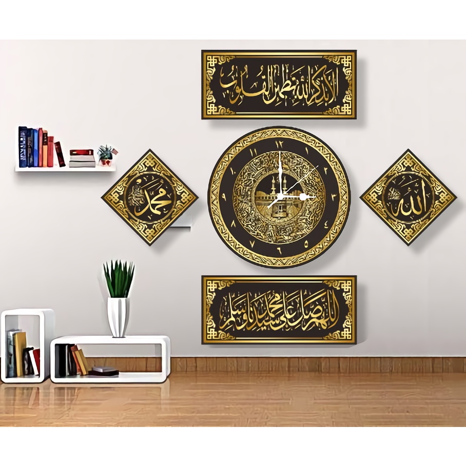 jam dinding aesthetic / jam set kaligrafi 5in1