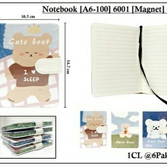 

Pkr- Notebook Pocket 6001 A6-100 Magnet Cute Bear