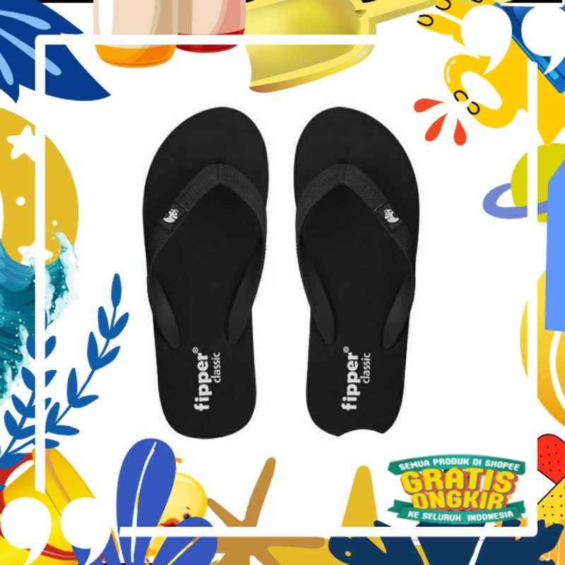 Sandal Fipper Classic Black Original/ merah putih biru polos