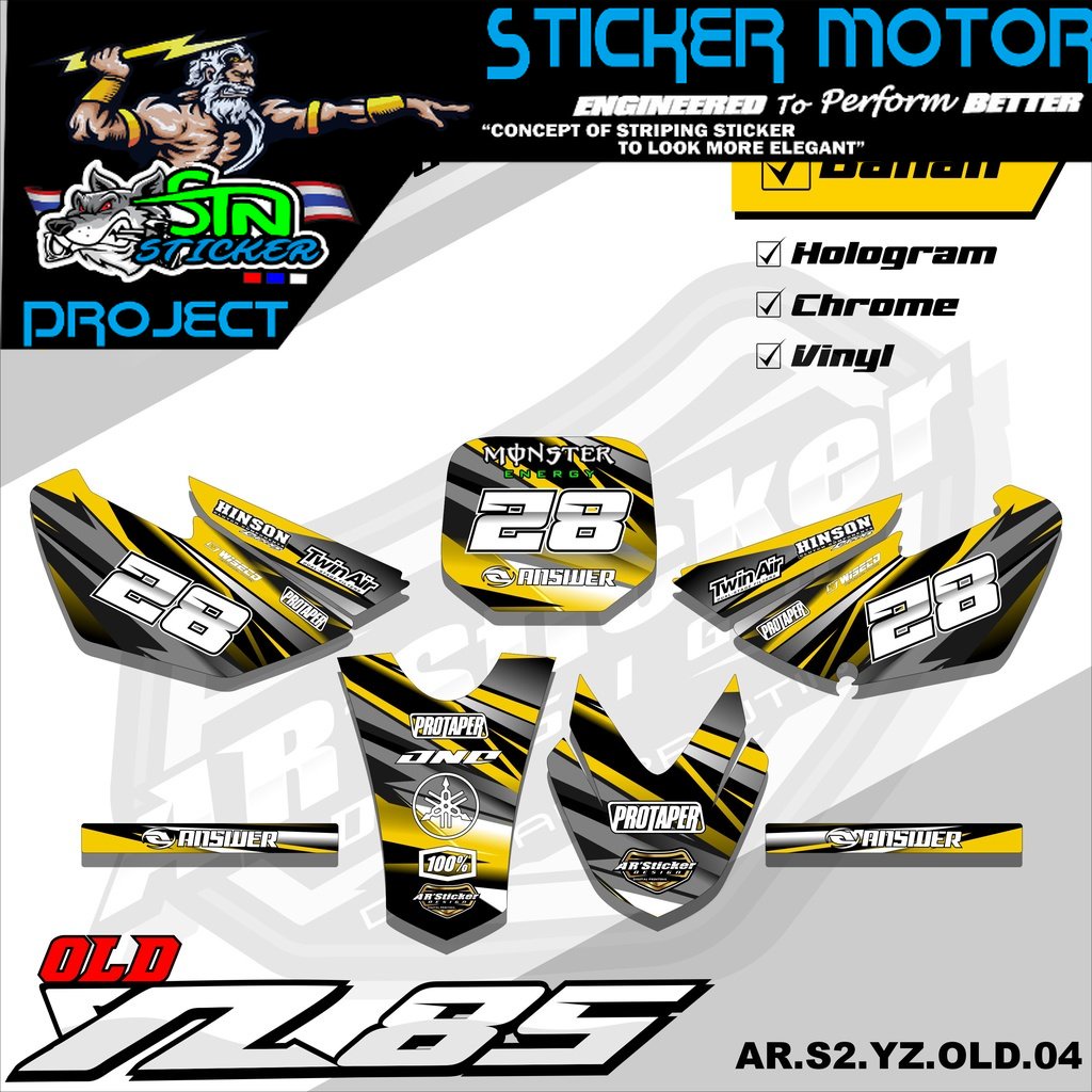 Yz85 Stiker Striping Motor TRAIL YZ85 OLD/LAMA - Stiker Trail Bebek Yz 85 Lama Variasi Hologram AR.S