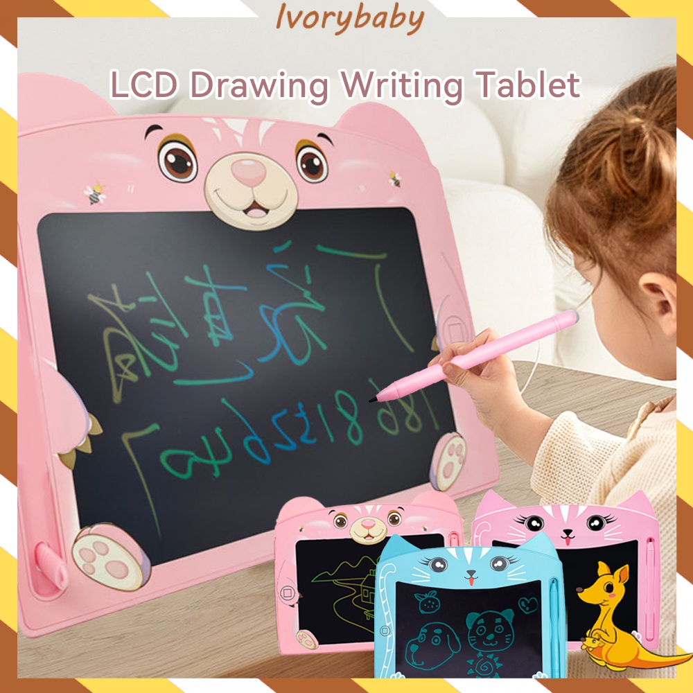 Ivorybaby lcd Writing drawing tablet karakter Papan tulis anak gambar Drawing pad cat bear