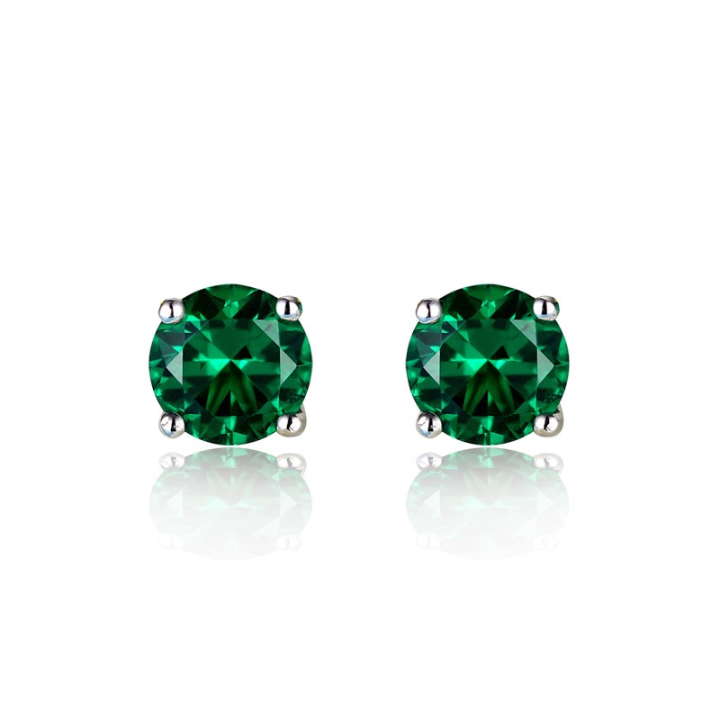 Goldkingdom Fashion Perhiasan Aksesoris Ready Stock Drainase Produk Kesejahteraan Grosir Imitasi Emerald Earrings Earrings Jewelry Retro Kristal Tourmaline Wanita.