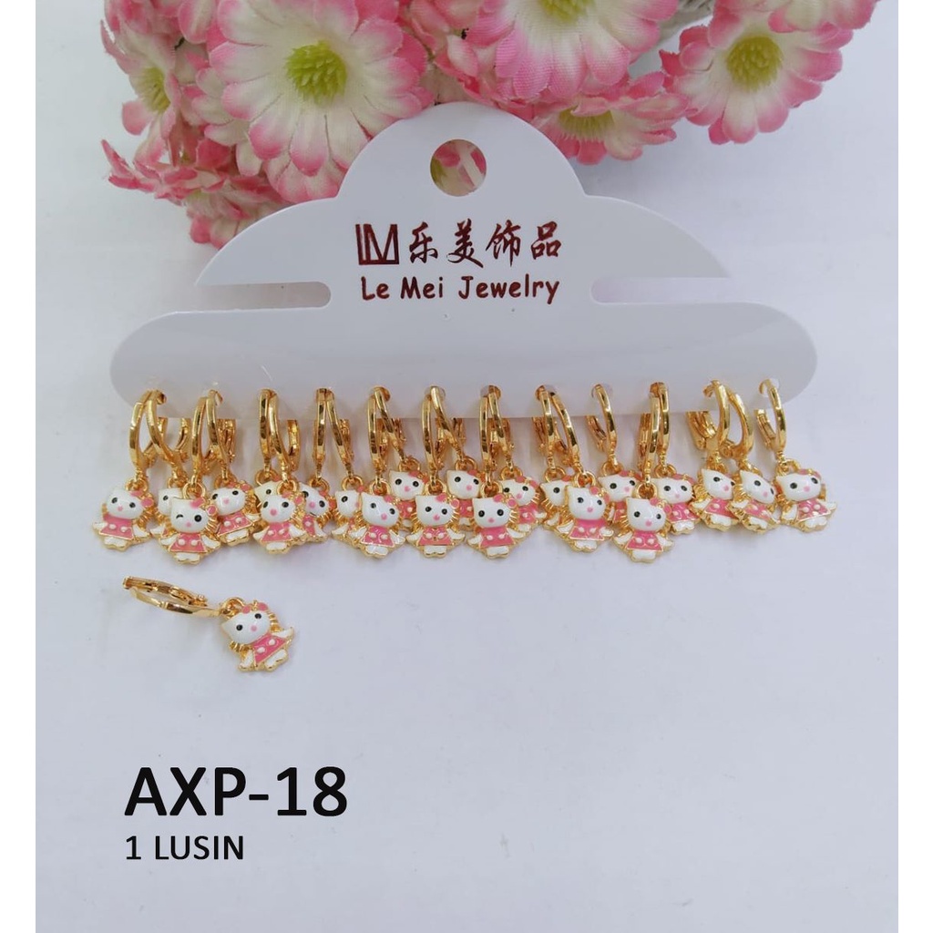 [1 LUSIN] ANTING XP TINDIK GOLD EMAS KARAKTER HK TERMURAH / DUNIA GELANG TERBARU