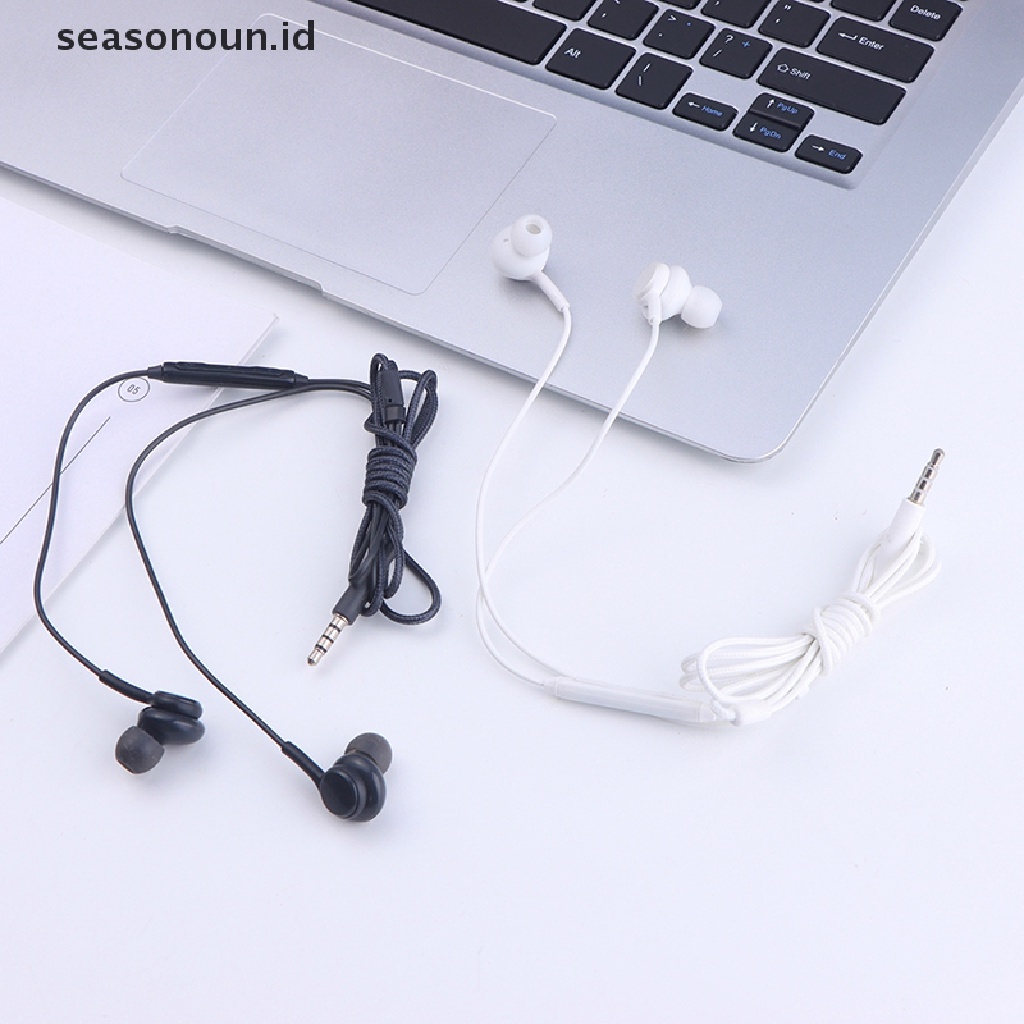 Seasonoun Wired Earbuds Headphone In-Ear Handsfree Earphone w/Mic Untuk Samsung S8/S8plus.